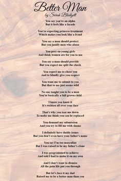 a poem written on wood with the words,'better man'in black ink