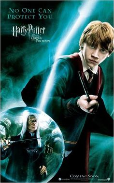 the harry potter character is holding a wand in front of an advertisement for his movie