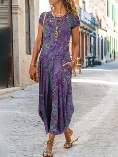 Summer Shift Dress, Long Dress Fashion, Paisley Fashion, Moda Streetwear, Womens Shift Dresses, Vestidos Vintage, Dresses Floral, Tie Dye Dress