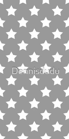 White Stars Grey Background Pattern Design by Dennisdudu | Redbubble