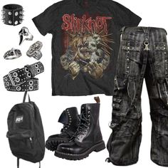 Slipknot Inspired Outfits, Lazy Punk Outfits, Metalhead Aesthetic Outfit, Slipknot Outfits, Cavetown Outfits, Metal Head Outfits, Metalhead Outfit, Metalhead Outfits