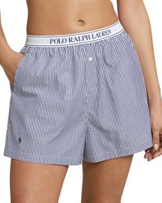 Polo Ralph Lauren Striped Boxer Shorts Boxer Short Outfits Aesthetic, Boxers Outfit Female, Ralph Lauren Shorts Women, Boxer Shorts Women, Boxers Outfit, Boxer Shorts Outfit, 90s Style Icons, Ralph Lauren Boxers, Boxers Women