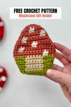 Learn how to make an adorable crochet mushroom gift pocket by following this easy and free crochet pattern. Full video tutorial included.