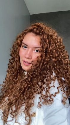 Brown Red Curly Hair, Copper Highlights On Brown Hair Curly, Red Brown Curly Hair, Curly Auburn Hair, Copper Highlights On Brown Hair, Pelo Color Caramelo, Curly Ginger, Red Hair Inspiration, Dyed Curly Hair