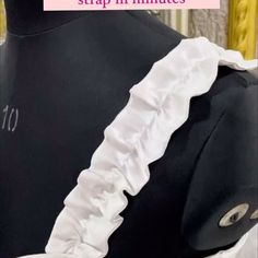 the back of a dress with ruffles on it and text overlay that reads how to sew a strap in minutes