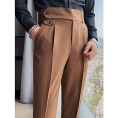 Season:Spring  Summer; Fabric:Polyester; Gender:Men's; Style:Vintage,Elegant; Occasion:Wedding,Daily,Going out,Outdoor,Beach; Fit Type:Regular Fit; Function:Breathable,Soft,Comfort; Waistline:Mid Waist; Pattern:Plain; Design:High Rise; Pants Type:Dress Pants,Trousers,Slacks,Pleated Pants,Suit Pants,Gurkha Pants; Front page:FF; Listing Date:07/12/2023; Hips:; Length:; Waist: Trousers Men Formal, Men Formal Pants, Business Casual Suit, Slim Fit Suit Pants, Men's Business Suits, Slim Fit Suit Men, Style Autumn, Formal Pants, Business Pants