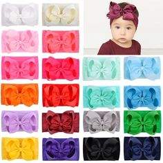 Choicbaby baby headbands material is made of soft nylon, suit for infant baby, baby bows and headbands are very stretchy,Unlike other ordinary nylon hair hairbands, each of the large ribbon bows of our Choicbaby girl headband is handmade. The elastic nylon headband fits most babies from newborns to toddlers. Size: 2.  Color: Multicolor.  Gender: female. Big Bow Headband, Bow Headband Hairstyles, Baby Bow Headband, Handmade Boutique, Baby Head, Elastic Hair Bands, Newborn Headbands, Elastic Headbands