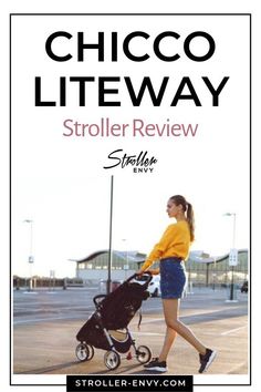 a woman walking with a stroller in her hand and the words chicago litewy on