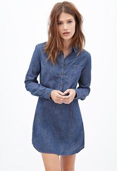 Forever 21 Chambray Shirt Dress | theglitterguide.com Princess Jeans, Chambray Shirt Dress, Dress Denim, Chambray Shirt, Style Shirt, Mode Style, Looks Vintage, Look Chic, Denim Shirt