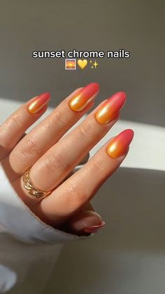 Sunset Nails, Chrome Nail Powder, Chrome Powder, Gel Top Coat, Nails 2024, Born Pretty, Go Crazy