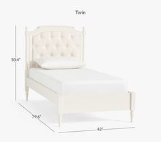 the measurements for a bed frame and headboard are shown in this image, with an extra mattress on each side