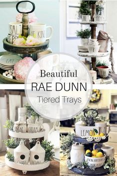 beautiful rae dunn tiered trays are perfect for any type of table setting