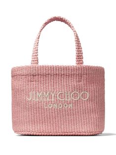 rose pink raffia interwoven design embroidered logo to the front two flat top handles detachable shoulder strap open top main compartment internal logo patch Rush Bag, Light Pink Purse, Mini Logos, Kid Girl, Pink Purse, Flats Top, Open Top, Lookbook Outfits, Rose Pink