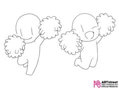 a drawing of two poodles playing with each other