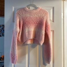 New Without Tags Fuzzy Cropped Fit Sweater Pink Fall Sweater, Favourite Teacher, Pink Fall, My Favourite Teacher, Fall Sweater, Fuzzy Sweater, Pastel Purple, Wild Fable, Fall Sweaters