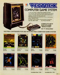 an advertisement for a computer game system from the'80s, with instructions on how to use it