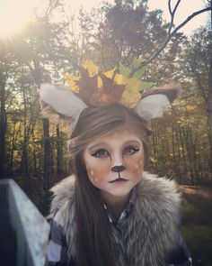 Deer Costume Diy, Girl Deer Costume, Deer Costume For Kids, Makeup Clown, Makeup Zombie