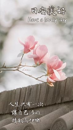 there is a card with flowers on the front and back of it, which reads have a lovely day