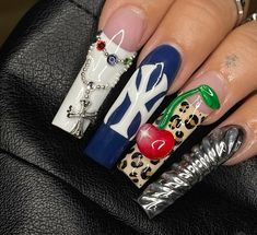 Nail Designa, Michelle Nails, Ny Nails, Jade Nails, Nyc Nails, Curved Nails, Retro Nails, Cherry Nails