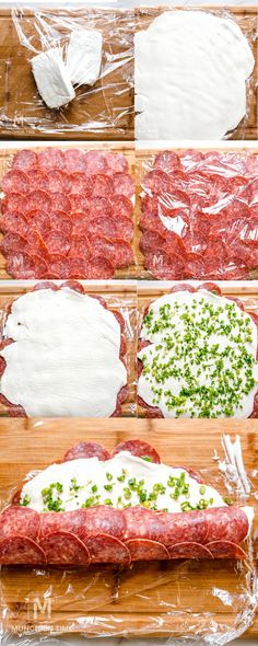 the raw meat is wrapped in plastic and ready to be cooked