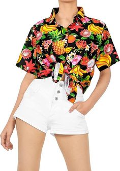 Swim Shirts For Women, Black Fruit, Holiday Blouses, Blouses Casual, Hawaiian Shirt Women, Party Blouse, Swim Shirts, Weird Stuff, Tropical Vacation