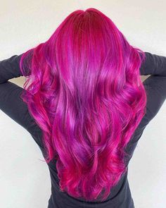 Bright Magenta Hair, Pink Purple Red Hair, Fuschia Hair Magenta, Magenta Hair Color Ideas, Magenta Hair Color, Fuschia Hair, Magenta Hair Colors, Hair Color Ideas For Women, Bright Pink Hair