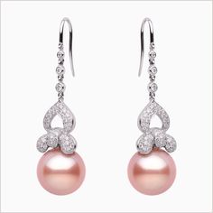 Yoko London 18ct White Gold Freshwater Pearl and Diamond Earrings, from our Radiant Orchid collection. Free global shipping. Orchid Collection, Tiaras Jewellery, Silver Pearl Earrings, Radiant Orchid, Pearl Dangle Earrings