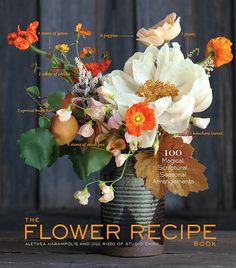 the flower recipe book is on display