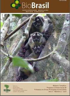 a group of monkeys sitting on top of a tree in the forest with text reading bio brasil