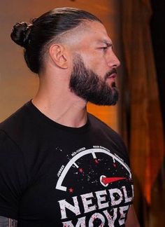 Roman Reigns Workout, Mens Long Hair Undercut, Long Slicked Back Hair, Reign Hairstyles, Man Bun Haircut, Roman Wwe, Husband Hair, Top Hairstyles For Men