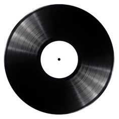 a black record on a white background