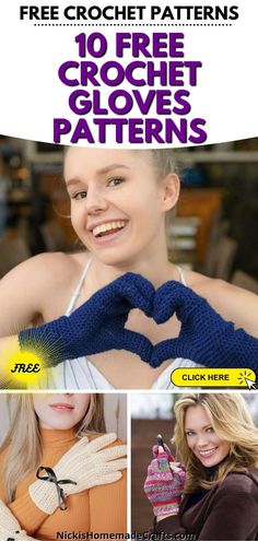 Learn how to crochet fingerless gloves easily with different styles using this collection for 14 free fingerless gloves patterns for this Fall and Winter. Diy Crochet Gloves, Cable Fingerless Gloves, Winter Mittens, Gloves Pattern, Crochet Fingerless Gloves, Crochet Mittens