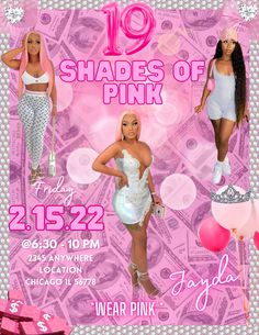 Some sections need CANVA PRO, if u don't inbox me I will help ,or edit for u. Download the link.  Click the link on the file in inbox or email , then you will redirect to CanvaEdit Your design & downloadThis flyer is digital , no physical products will be shipped. 13 Shades Of Pink Party Invitations, Baddie Party Invitations, Birthday Themes For Sweet 16, 16 Shades Of Pink Invitations, Ideas For Birthday Invitations, 23 Shades Of Pink Birthday Ideas, 17 Shades Of Pink Party, 19th Birthday Invitations, 17 Birthday Invitations