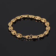 The 4mm Gold Rope Bracelet is a classic and elegant accessory that brings a touch of luxury to your wrist. Crafted with meticulous attention to detail, this bracelet features a timeless rope chain design, woven delicately from high-quality gold materials. The 4mm width strikes a perfect balance between understated and eye-catching, making it suitable for any occasion. Its secure clasp ensures a comfortable and secure fit. Metal: 316L Stainless SteelPlating: 18k Gold Plated Gold Rope Bracelet, Link Chain Bracelet, Gift Of Time, Chain Design, Tree Pendant, Gold Bracelet Chain, Coffee Bean, Elegant Accessories, Gold Plated Chains