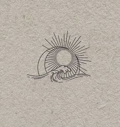 an image of a drawing on paper with the sun in the middle and waves around it