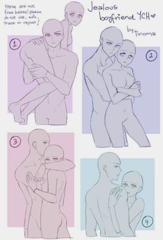 Jealous Boyfriend, Couple Poses Drawing, Outfits Design, Couple Poses Reference, Body Reference Drawing, Body Pose Drawing, Gambar Figur, Free Base