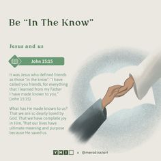 a poster with the words be in the know and jesus and us