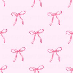 pink bows on a light pink background for fabric or wallpaper, all tied together