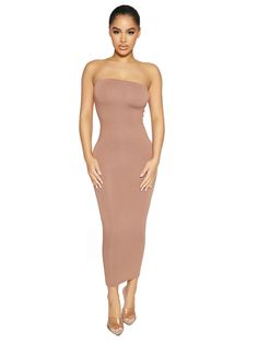 MOCHA|2 Bandeau Dress, Tube Midi Dress, Pink Chocolate, Versatile Dress, Women Maxi, Versatile Dresses, Hug You, Tube Dress, Black Models