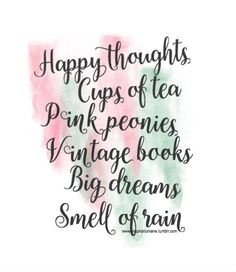 ༺.Aline ❤️ #rain Pink Peonies, Happy Thoughts, Cottage Fence, Tea Quote, Happy Cup, Things I Love, Boutique Chic