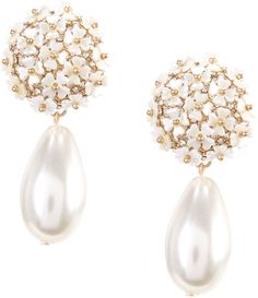 From Borrowed and Blue by Southern Living, these earrings feature:  Drop earringsMetal/Glass Stones and Pearls/AcrylicPost closureApprox. 2" L x 1" WImported. Fancy Pearl Earrings, Earrings Mother Of The Bride, Earrings For Bride Wedding Day, Pearl Wedding Earrings Brides, Bridal Earrings Hair Down, Statement Earrings Bride, Gold Drop Earrings Wedding, Bridal Jewelry Pearl Earrings, Wedding Earrings Bride