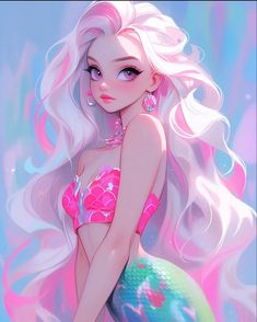 Pics Of Mermaids, Anime Mermaid Art, Digital Art Mermaid, Barbie Anime, Mermaid Beautiful, Digital Art Software, Walpapers Cute