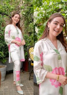 Co-Ord Set Fabric: Chanderi Cotton || Top Color :- Cream || Bottom Color :- Cream Style: Straight || Length: Above Knee Length || Sleeves: 3/4 Sleeves || Size Chart- Kurta-S-36 in, M-38 in , L-40 in , XL-42 in , XXL-44 in,Pant :- S-28 in, M-30 in , L-32 in, XL- 34 in , XXL- 36 in Short Kurti Pant, Women Trousers Design, Linen Style Fashion