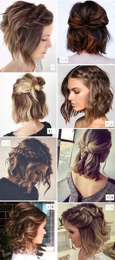 Different Styles Of Hair, Women With Short Hair, Vlasové Trendy, Bows Diy, Hair 2018, Short Wedding Hair, Short Hair Updo, Hair Braids