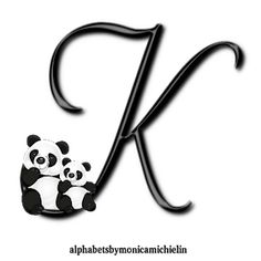 the letter k is made up of two panda bears sitting on top of each other