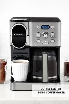 a coffee maker sitting on top of a counter