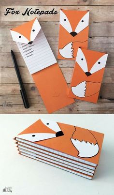 the fox is made out of paper and has been cut into smaller pieces to make it look