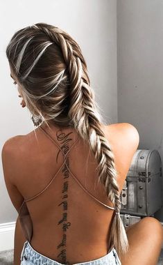 Tattoo Ink, A Tattoo, Spine Tattoos For Women, Spine Tattoo, Back Tattoo Women, Spine Tattoos, Hair Dos, Tattoo On, Pretty Hairstyles