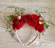 Beauty and the Beast Ears, Mickey Ears, Mickey Mouse Ears, Minnie Mouse Ears, floral wire ears, floral ears by PoshParkCreative on Etsy https://www.etsy.com/listing/522464046/beauty-and-the-beast-ears-mickey-ears Patchwork, Beauty And The Beast Ears, Diy Baby Headbands