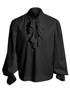 PRICES MAY VARY. Feature: long sleeve, ruffle cuff and front, loose fit, elastic lace cuff, white, black, M-2XL, unique medieval style. The acobite ghillie slim fit vintage shirt is stretchable, soft and breathable fabric, keep you body and muscle cool and dry. Suitable for cosplay, ringmaster, stage performance, masqueradee, casual wear , hip hop, streetwear or sports wear, beach, club active, party, gym, wedding, Dance etc. Color&Size: White, Black, Beige. Size M, L, XL, 2XL are available. Lig Mens Pirate Shirt, Medieval Halloween, Medieval Shirt, Victorian Cosplay, Victorian Shirt, Pirate Shirt, Gothic Costume, Gothic Shirts, Steampunk Gothic